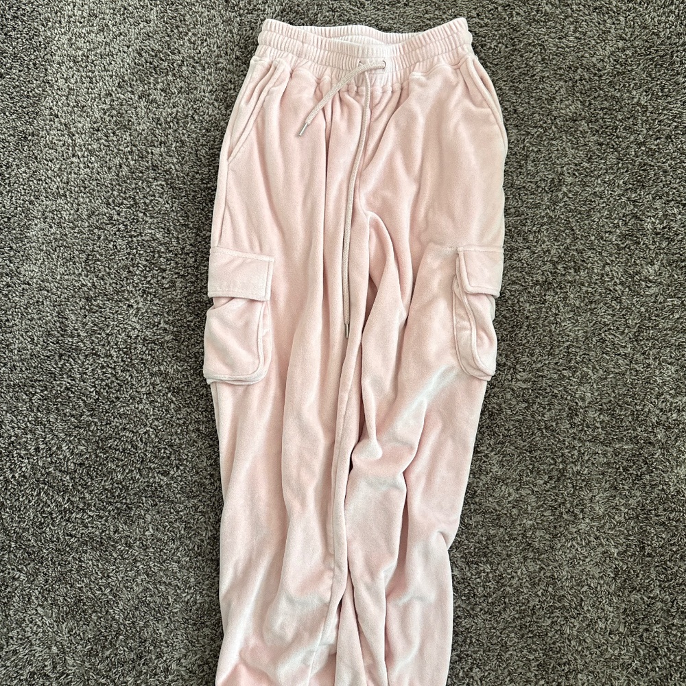 Pink cargo joggers